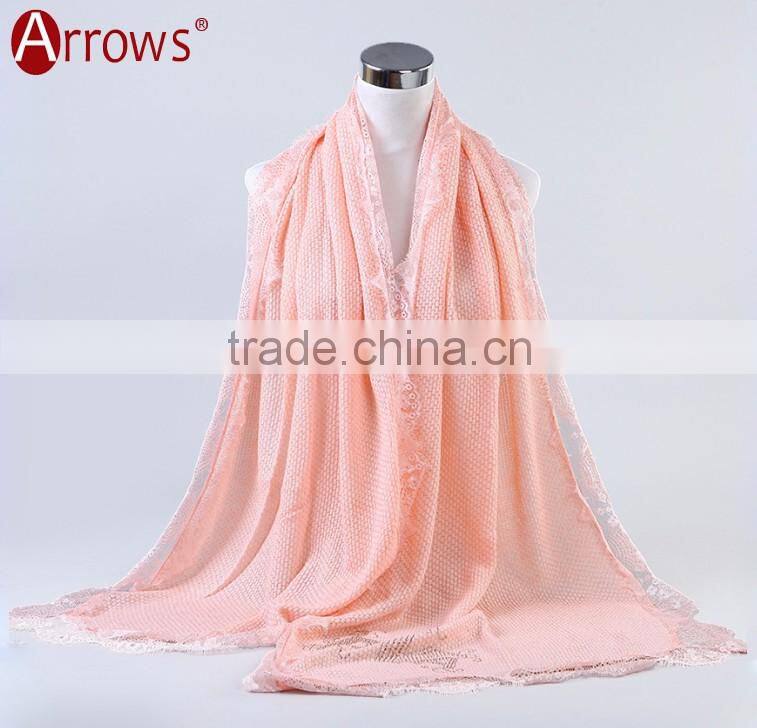 Cheap Price Gray Lace and Shiny Crystal Sequin Fashion Scarves for Women