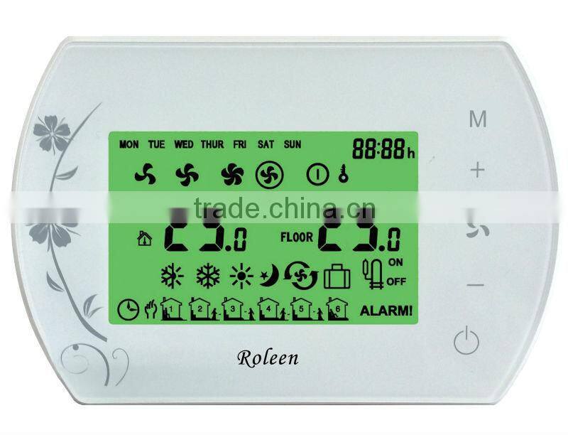 RL309Set Big LCD Touch Screen RF Wireless Programmable FCU Room Temperature Controller
