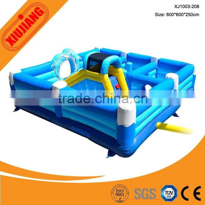 Kids outdoor commercial play castle water park inflatable pool rental