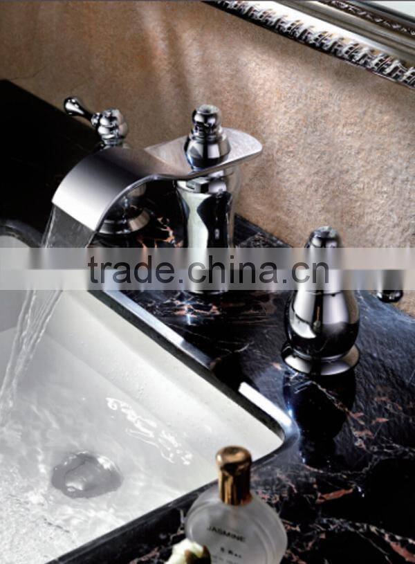 Double handles upc bathroom faucet, High Quality chrome waterfall faucet