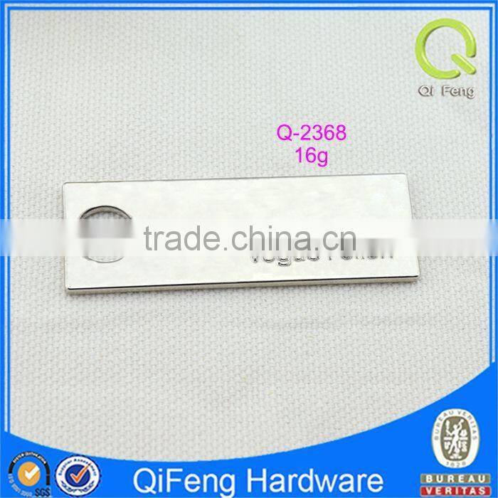 Q-2368 engrave metal label nickel zinc alloy logo plate