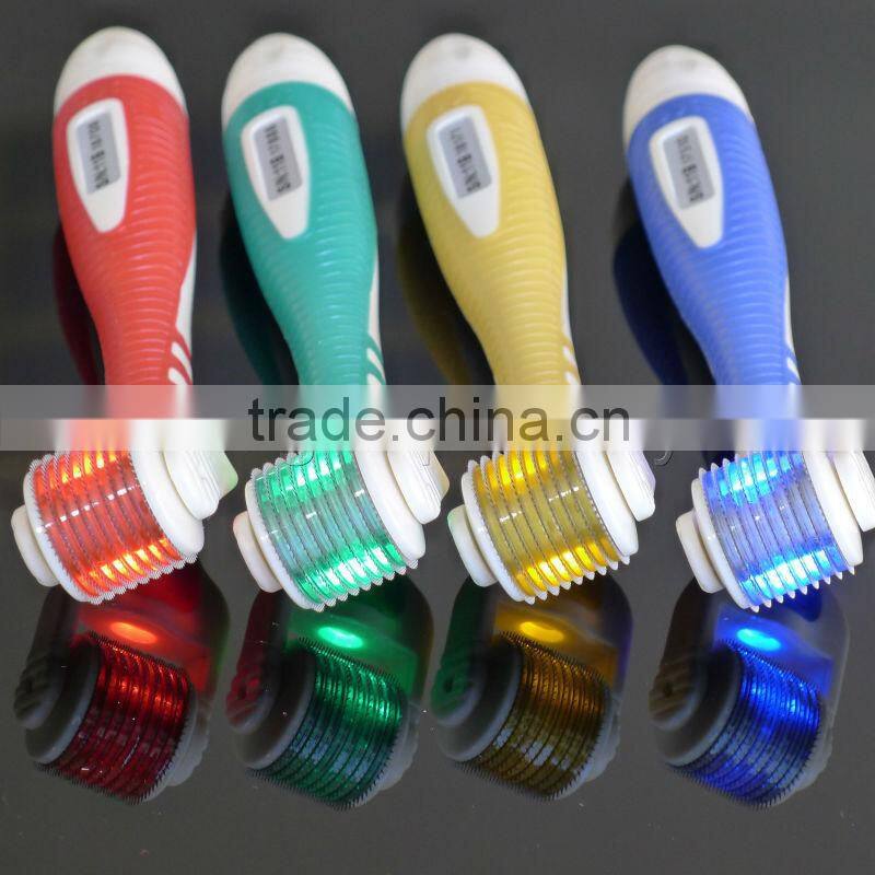 beauty titanium micro needle led derma roller