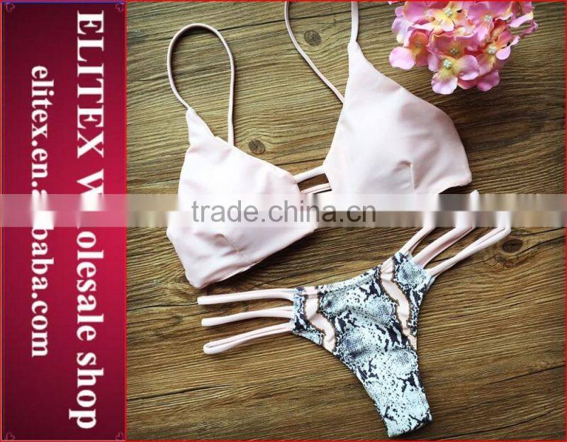 2017 Newest scorpion top cheeky bottom sexy print lady swimwear CK347