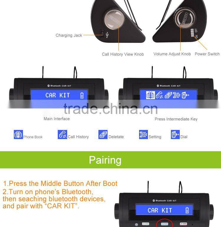 multi-function professional bluetooth hangdsfree car kit