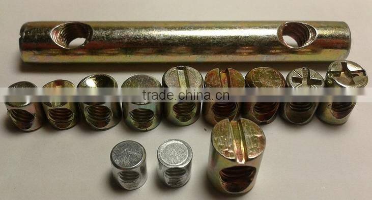 Barrel Bolts Cross Dowel Slotted Furniture Nut for Beds