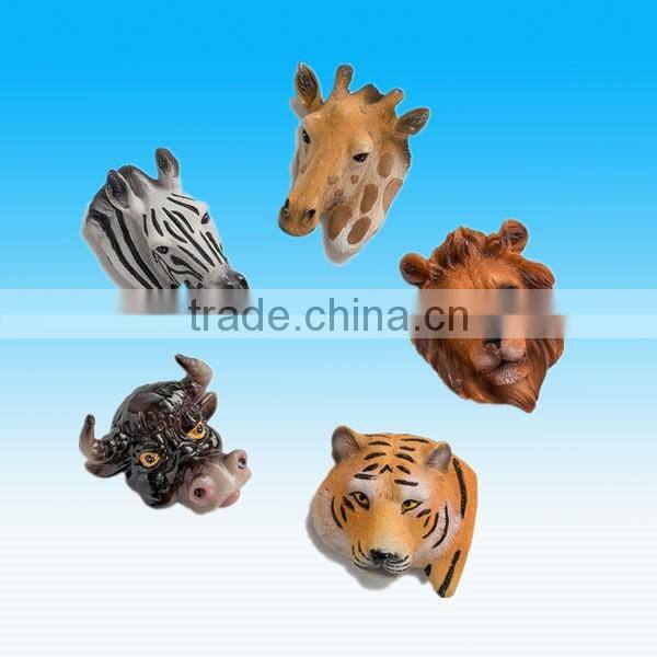 custom 3D resin animal heads fridge magnet for home decoration