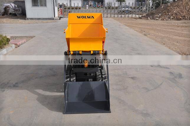 500kg load capacity rubber track dumper with hydraulic system