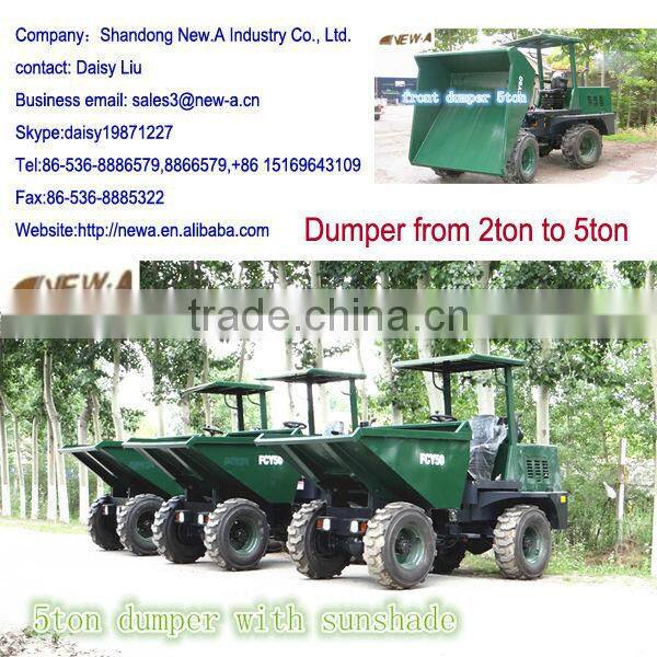 Best seller 5ton CE FCY50 hydraulic 4x4 mini dump truck