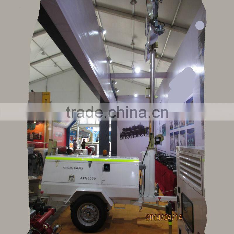 Water cooledl trailer lighting tower diesel generator