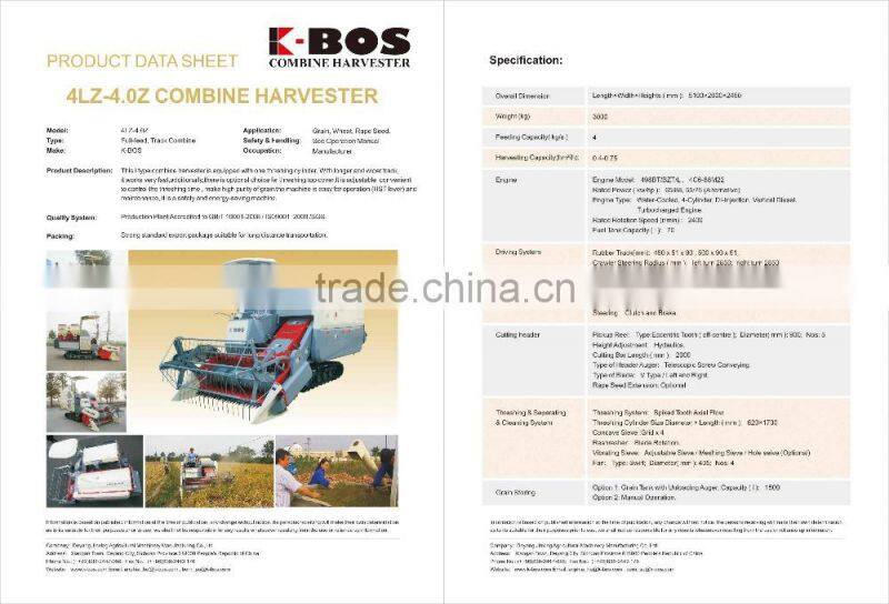 K-BOS 4LZ-4.0Z COMBINE HARVESTER