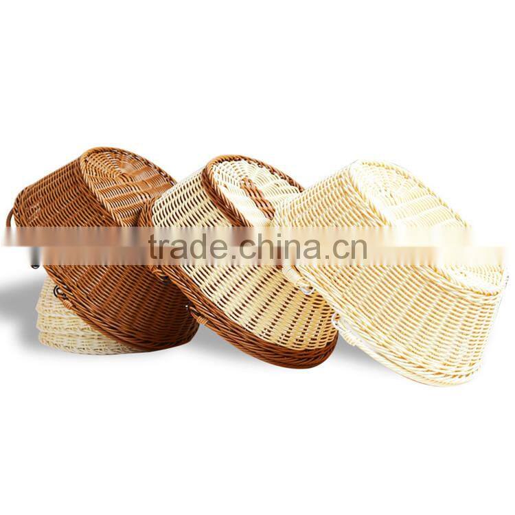 Food grade PE wicker hand basket outdoor picnic basket fruit basket wholesale