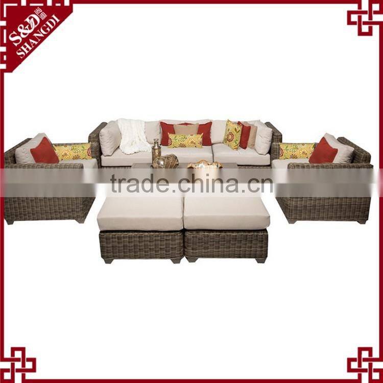 Alibaba wholesale modern indoor sectional rattan furniture living room sofa set