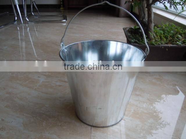 10L Metal Galvanized Buckets with wooden handle for US
