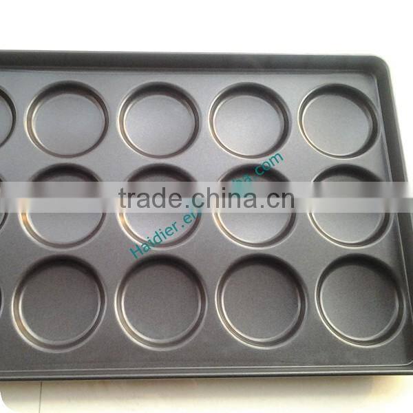 15 Indents teflon coated Hamburger Bun Pan(Non-stick), hamburger baking tray for sale