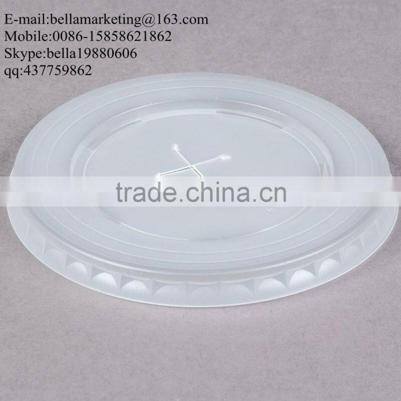 9 oz. Translucent Flat Plastic Lid with Straw Slot For Paper Cold Cup