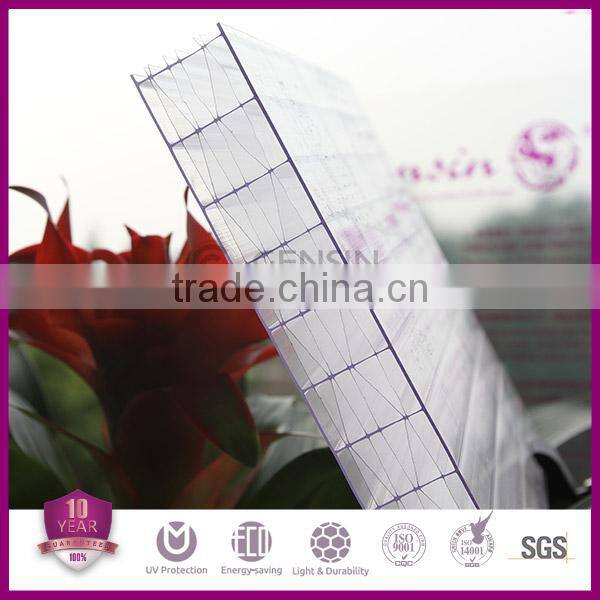 High Quality Thick Multiwall Hollow Polycarbonate Sheet 25mm thickness UV Protector 10 Years Warranty PC Roofing Panel