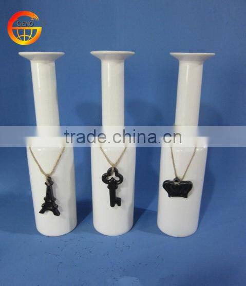 Hot selling Ceramic white glossy vase decoration