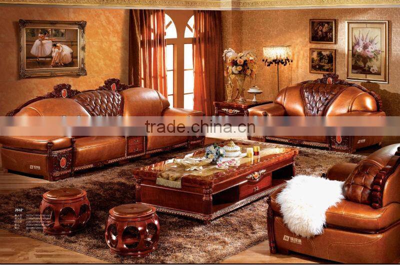 Contemporary Thai Asian Living Room Genuine Laether Furniture,Luxury Sofa Set,Noble Indonesia Living Room Furniture