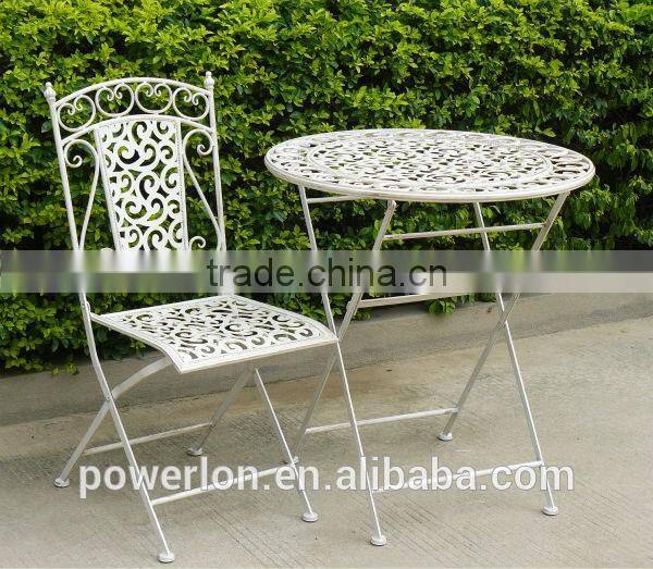 Unique Outdoor Furniture Foldable Garden Patio Set Antique White