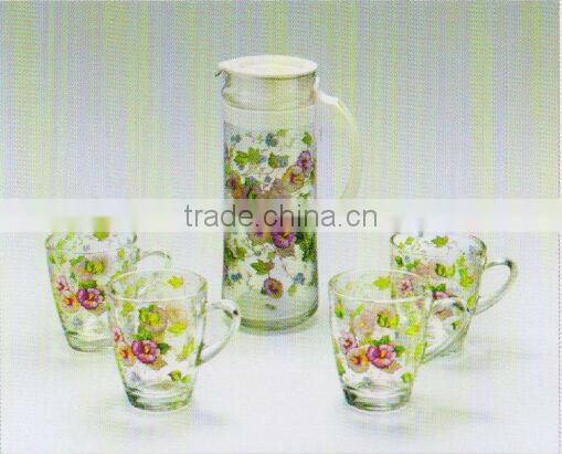 Newest 7pcs glass set ,glass pitcher and water cups,glass tableware
