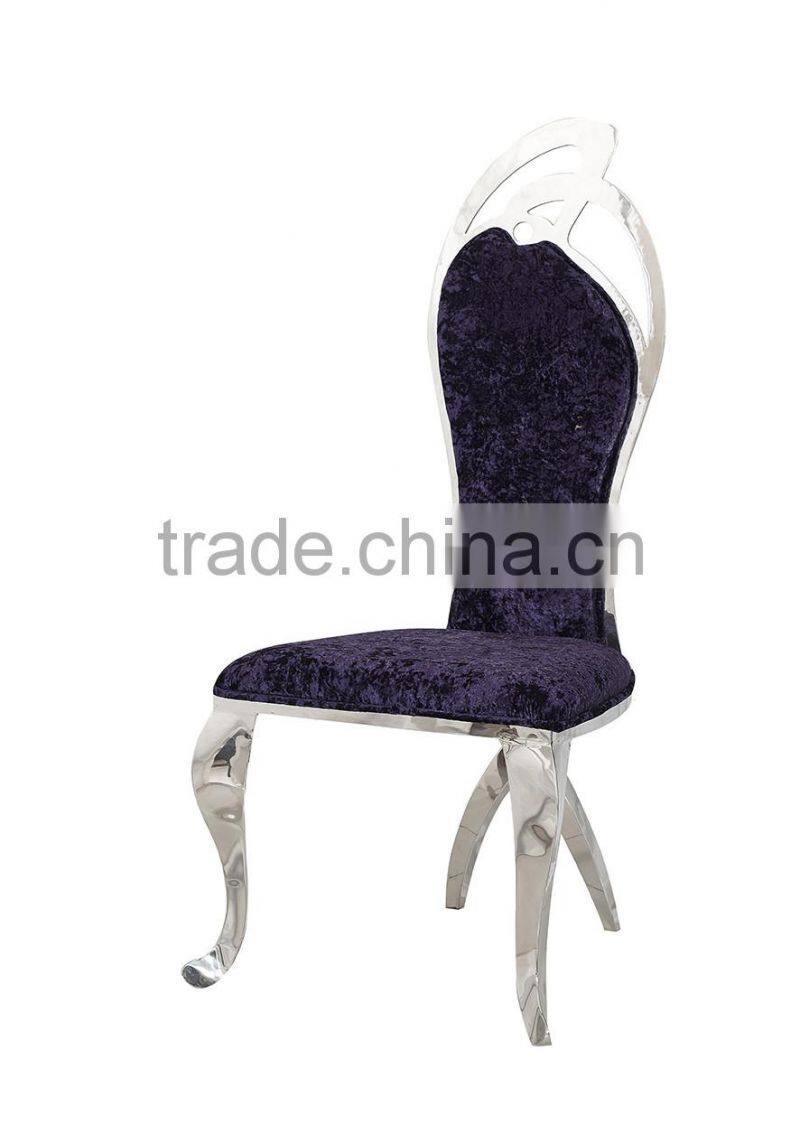Best Selling Stainless Steel Purple High Back Chair Design B809