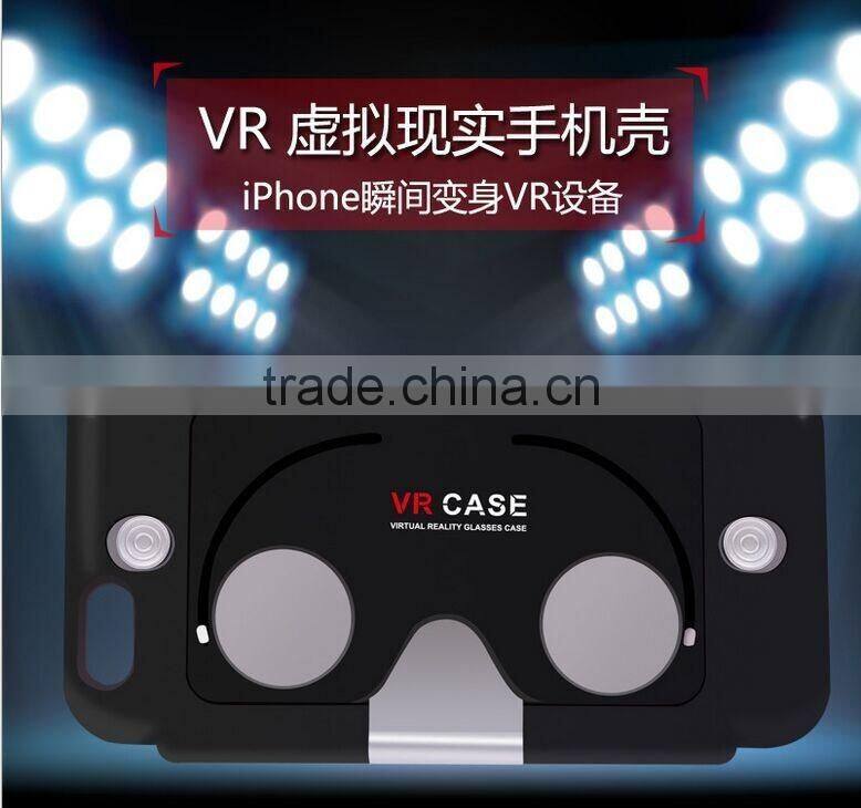 Newest 3D VR Glasses Case for iPhone 6 Plus 2 in 1 function Hybrid ABS and PC Virtual Reality Lens Cover for iPhone