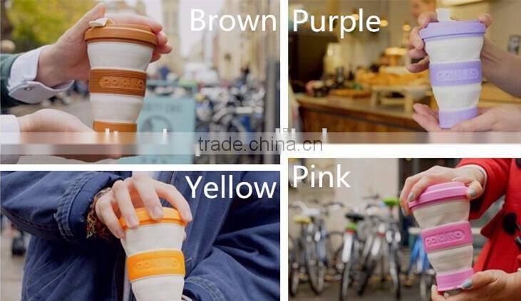 Portable Telescopic Coffee Cups, Colorful High Quality BPA Free TPE Foldable Cup, Travelling Cups For Wholesale