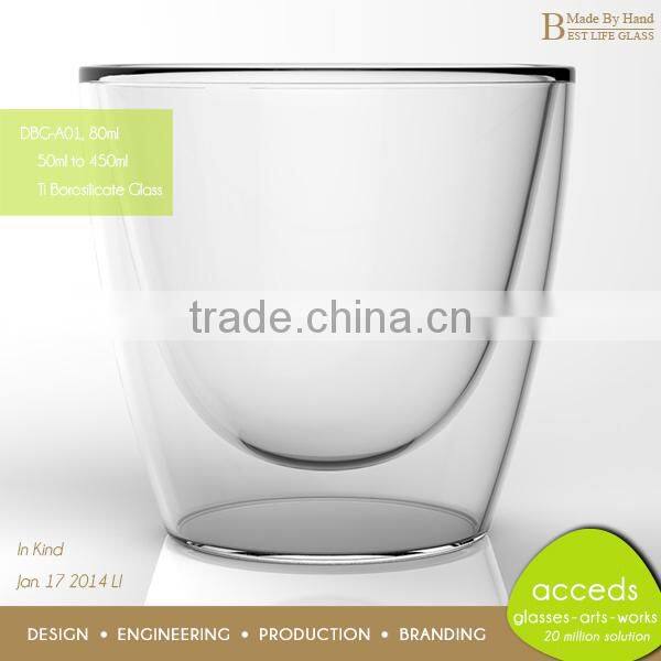 Clear Borosilcate Glass Double Wall Tumbler
