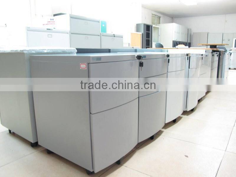 metal steel 2 drawer mobile pedestal table storage powder coated steel drawer cabinet