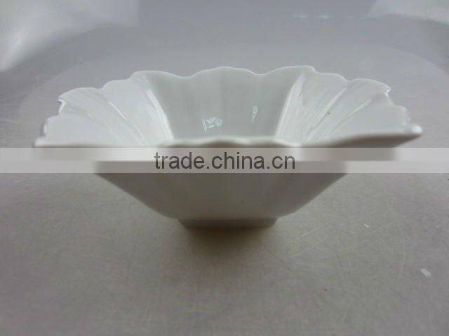 Stock white porcelain rectangle deep sauce dish