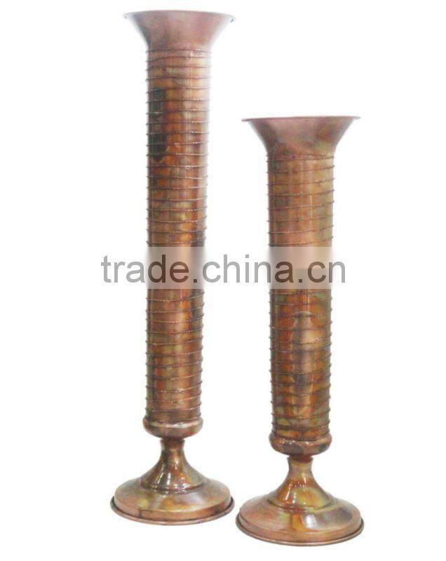 Hand hammered Metal Flower Vase