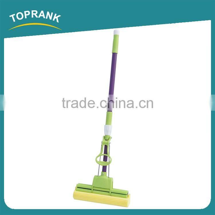 Toprank Newest Design Telescopic Aluminum Mop Handle Easy Dry 360 Smart Sponge Mop Floor Cleaning Sponge Roll PVA Mop