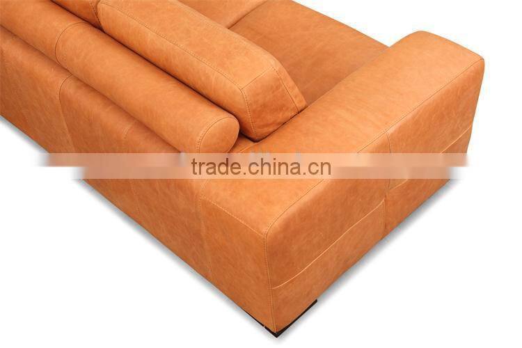 modern luxury full grain leather living room sofa set