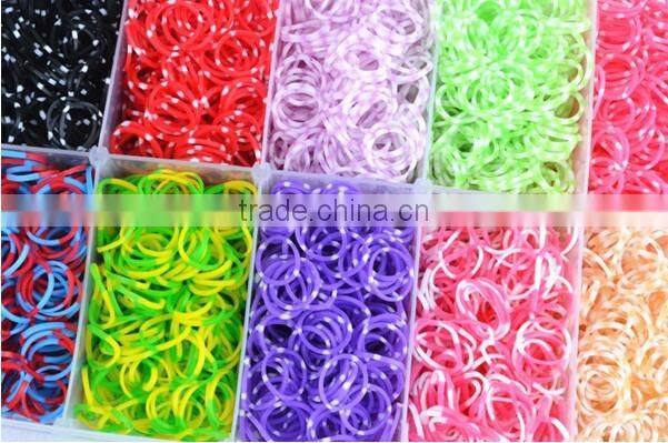High Quality Rubber Loom Band Kit Kids DIY Bracelet Silicone Crazy Loom Bands 3 layers Box Family Loom Kit Set Refills