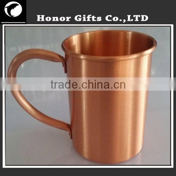 Copper Drinking Mug Cup Brass Handle Hammered Cup