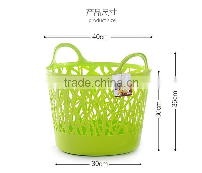 Hotsale round Large new PE plastic laundry basket with handle