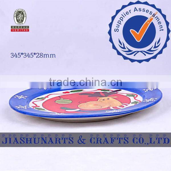 Christmas Dog Ceramic Decorative Plates Fruit