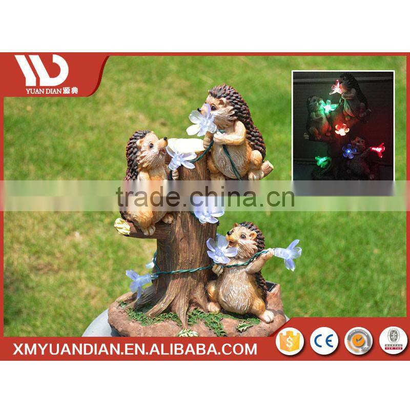 Home And Garden Art Work Hedgehog Resin Craft Solar China Led Lighting