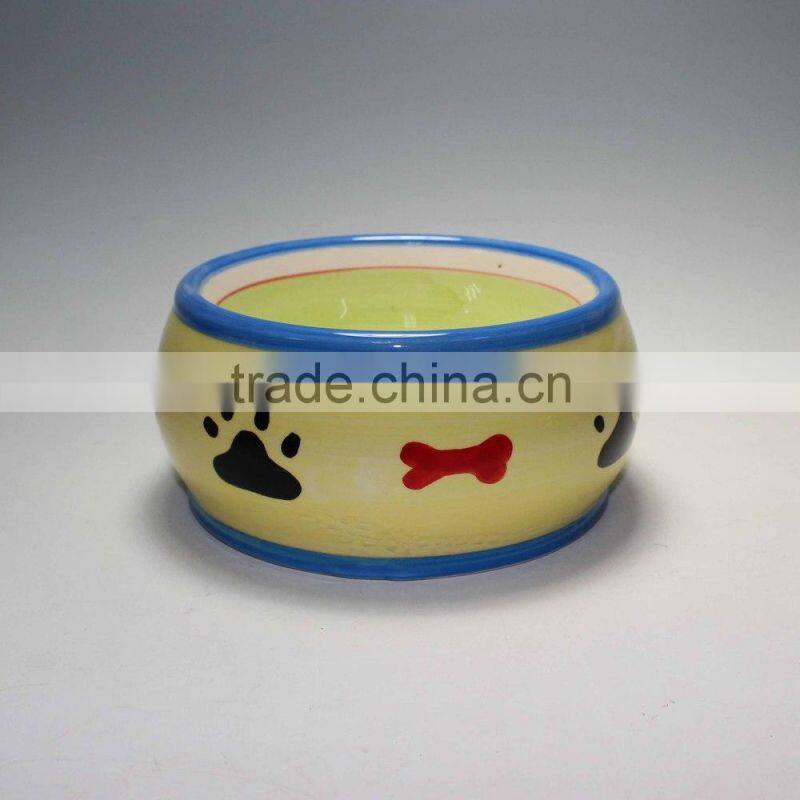 Embossed Ceramic Pet Bowl Dog Pet Bowl