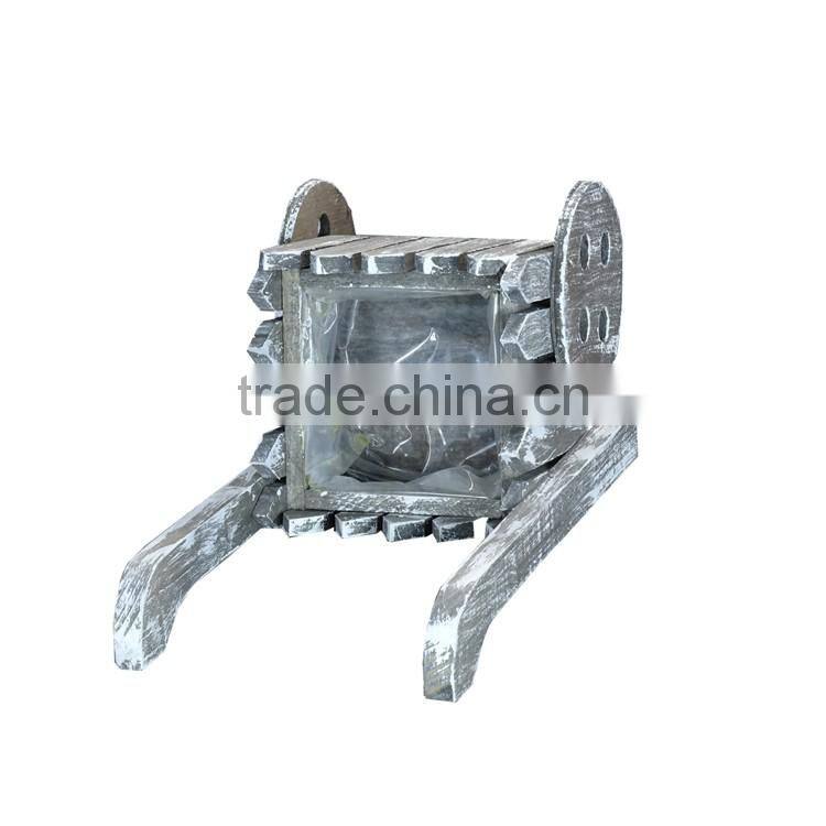 Modern Wood Design Planter Box, Small Succulent Plant Cactus Container Pot