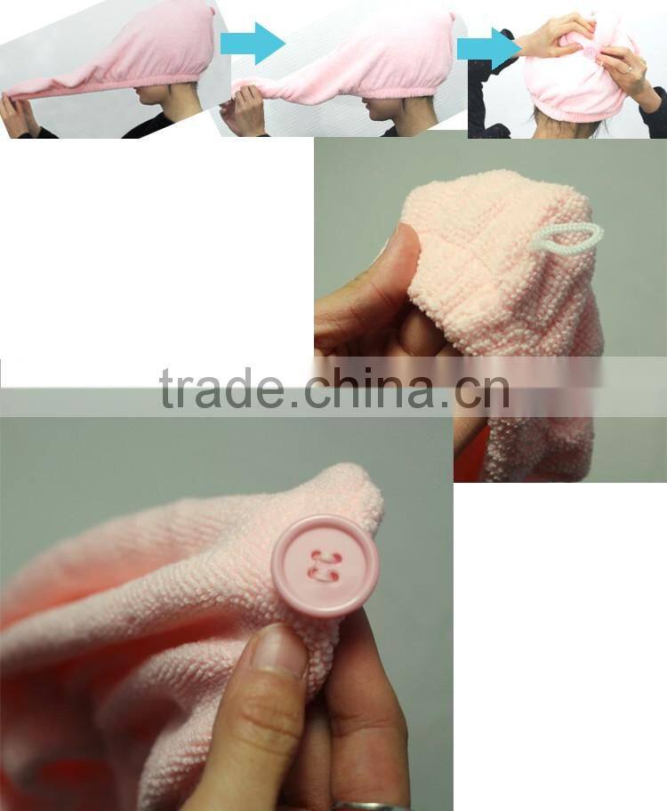 water absorbenting quick dry hair towel hat