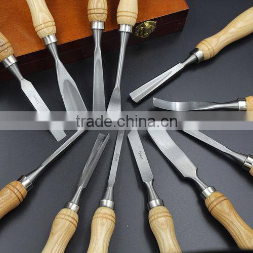 12PCS professional wood rock breaker chisel round chisel set carvers graving knife kit