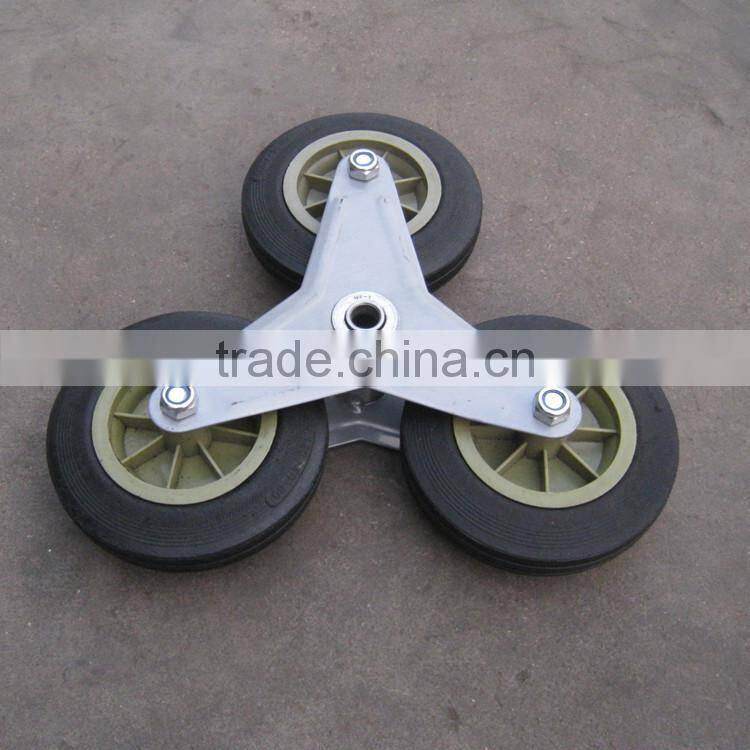 solid 6 inch six wheel ladder for hand trolley climbing stairs