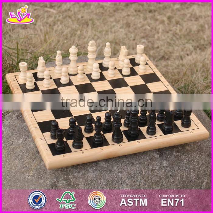 2017 New design children educational wooden international chess W11A053