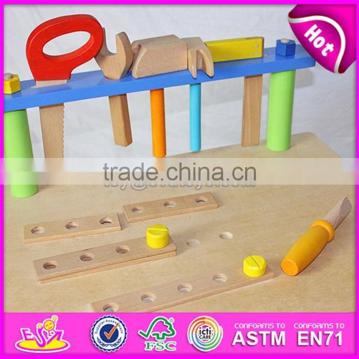 Best educational assemble tools wooden toy tool bench for children W03D043