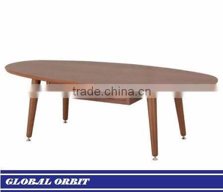 2016 High quality tempered glass modern wooden coffee table