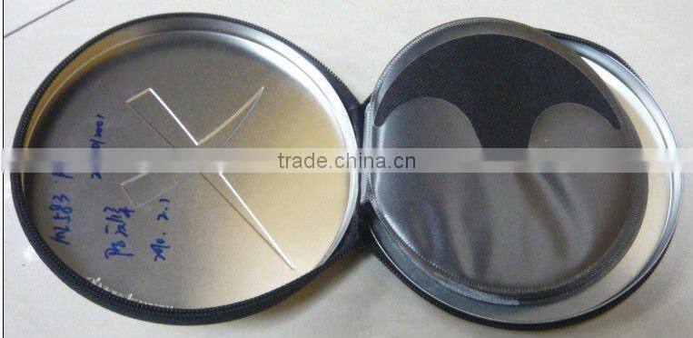 Round Metal CD Case with Zipper Closure