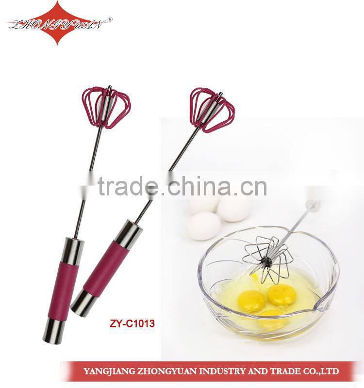 11.5-inch silicone coated wires egg whisk with transparent plastic handle