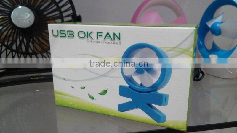Customized Design Mini USB Desk OK Shape Blower Fan
