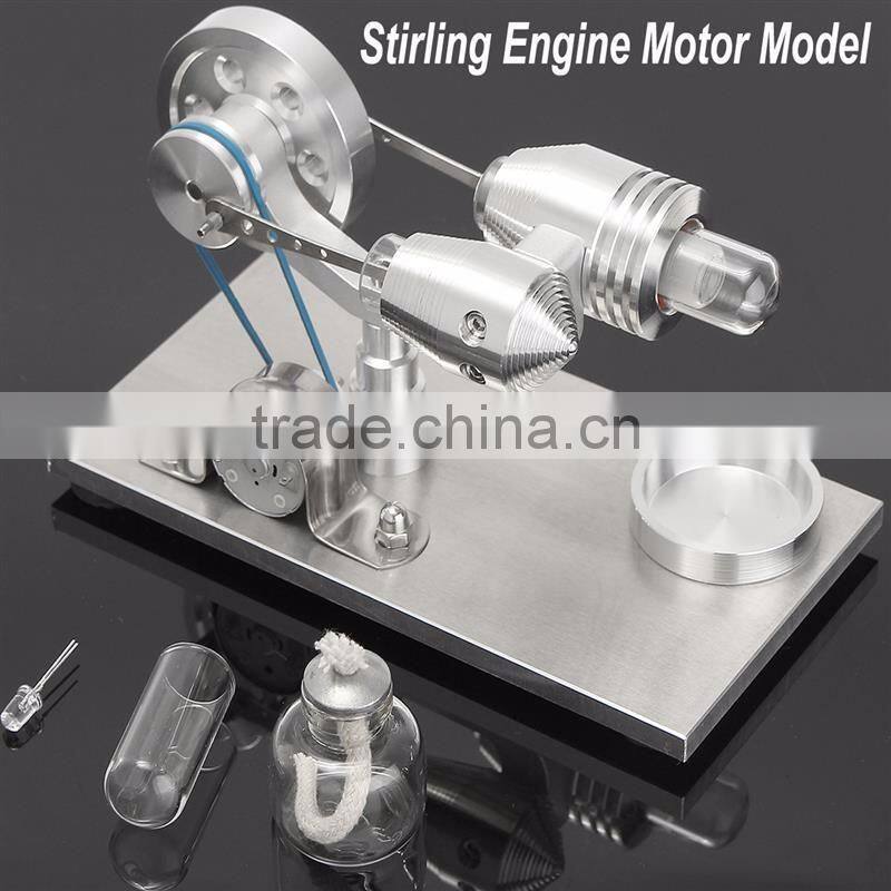 Stainless steel Mini Hot Air Stirling Engine Motor Model Educational Toy Kits